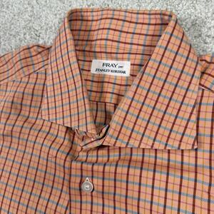 Fray x Stanley‎ Korshak Men's Cotton L/S Button Shirt Orange Plaid 2XL